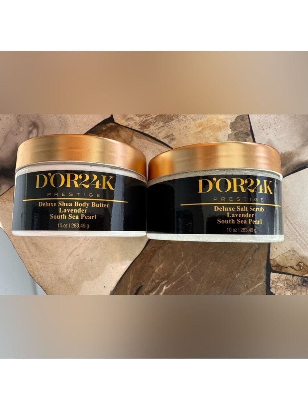 D’OR 24K - Prestige Deluxe Shea Body Butter & Salt Scrub Lavender - 2 Products - Picture 2 of 6
